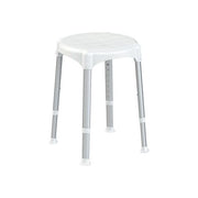 K Design, Sgabello Bagno Regolabile, H39-54 cm, Bianco, Acciaio Cromato e Polipropilene Antiscivolo