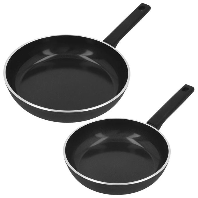 Castey Set Padelle Inox Essentials 2 Pezzi 20-24 cm Argento Antiaderente