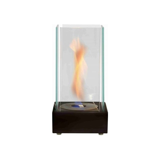 Tecno Air System AOSTA Biocamino da Tavolo Bioetanolo 0,8 kW Bruciatore 0,4 L 4 vetri protezione colore Nero