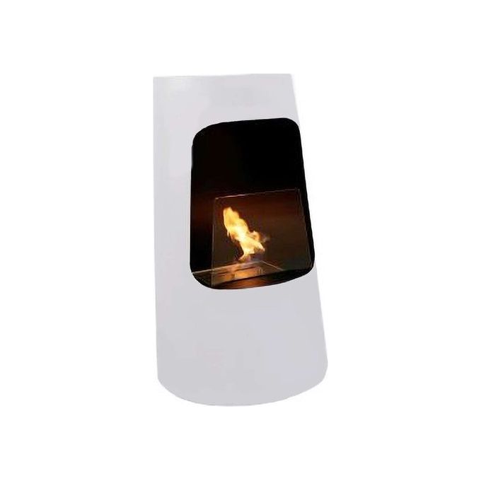 Tecno Air System DUBAI Biocamino da Pavimento 2,5 kW Bruciatore 2 L Acciaio con Vetro colore Bianco