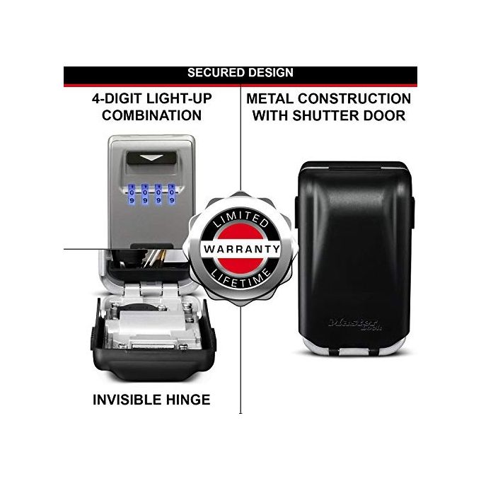 Master Lock 5425EURD Cassaforte per Chiavi con Set Montaggio Illuminata