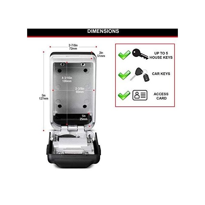 Master Lock 5425EURD Cassaforte per Chiavi con Set Montaggio Illuminata
