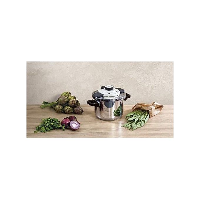 Barazzoni 5500450060 Facile Dual System 2.0 Pentola a Pressione Inox 18-10 6 L diametro 22 cm fondo Triplen Plus induzione