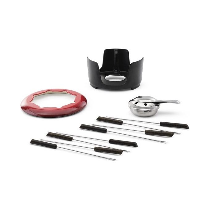 Sabatier 24061 Eterno Accessori Set Fonduta Ghisa Smaltata 8 Forchette Compatibile Induzione colore Nero