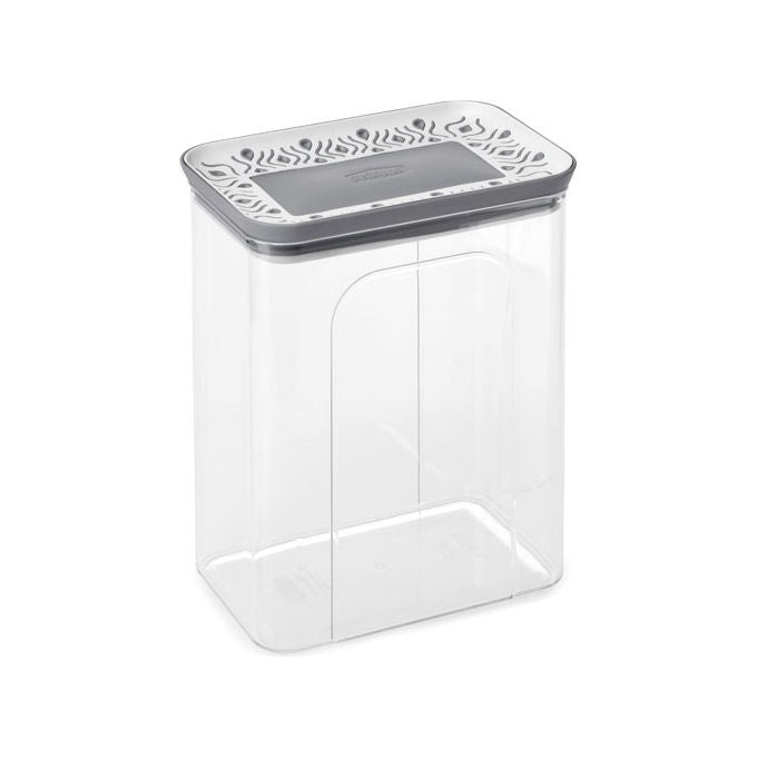 Stefanplast Barattolo Tosca con Chiusura Ermetica Rettangolare 2.2 Litri Grigio