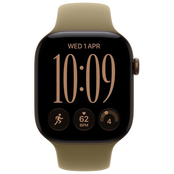 Apple MJEU4QL-A Apple Watch Series 12 GPS Cassa 46 mm in Alluminio Memoria 64 GB Colore Bronzo Scuro con Cinturino Sport Colore Oliva