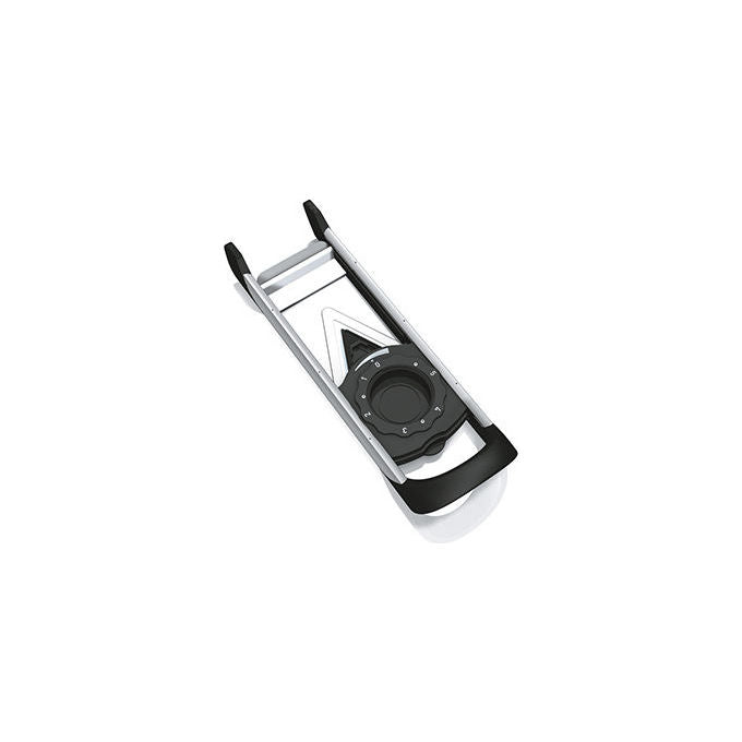 Gefu GF24-55700 Violino Affettatutto Multifunzione con 3 Lame Intercambiabili Regolazione da 1 a 5 mm Piedini Antiscivolo Manico Ergonomico Lavabile in Lavastoviglie colore Metallo e Nero