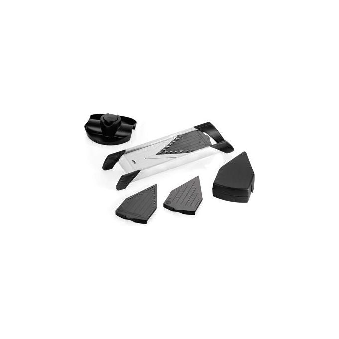 Gefu GF24-55700 Violino Affettatutto Multifunzione con 3 Lame Intercambiabili Regolazione da 1 a 5 mm Piedini Antiscivolo Manico Ergonomico Lavabile in Lavastoviglie colore Metallo e Nero