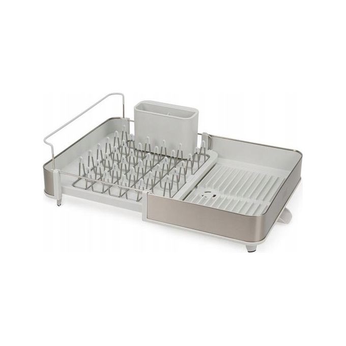 Joseph Joseph 851692 Extend Steel Scolapiatti Espandibile con Spazio per Posate e Guida per Taglieri colore Beige