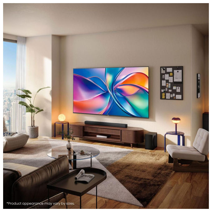 Hisense smart tv QLED 55 pollici 4K, 55E7Q, Dolby Vision, Dolby Atmos, HDR10+, VIDAA, Wi-Fi, game mode