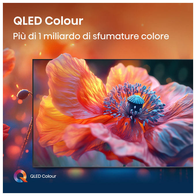 Hisense smart tv QLED 55 pollici 4K, 55E7Q, Dolby Vision, Dolby Atmos, HDR10+, VIDAA, Wi-Fi, game mode