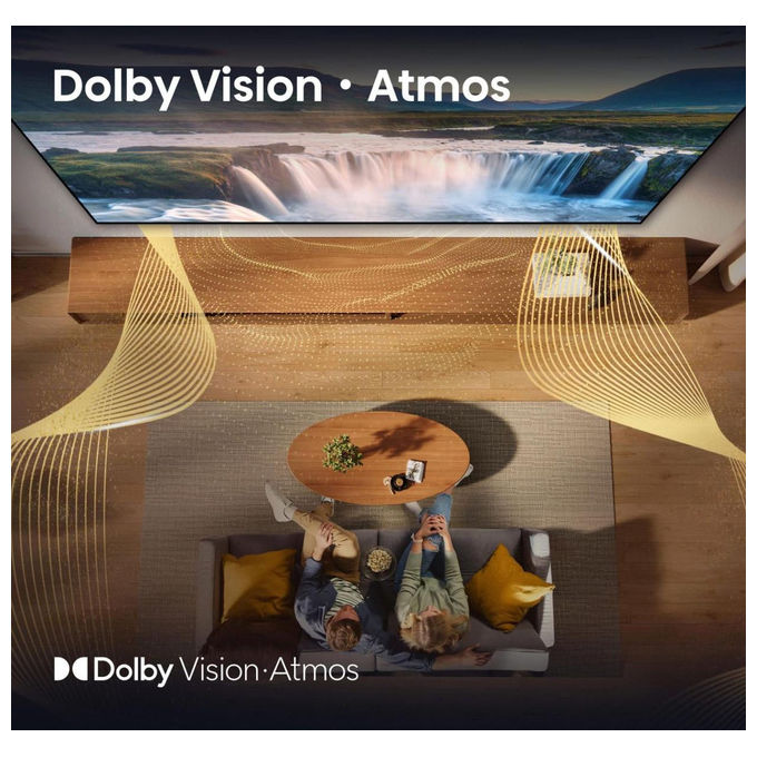 Hisense smart tv QLED 55 pollici 4K, 55E7Q, Dolby Vision, Dolby Atmos, HDR10+, VIDAA, Wi-Fi, game mode