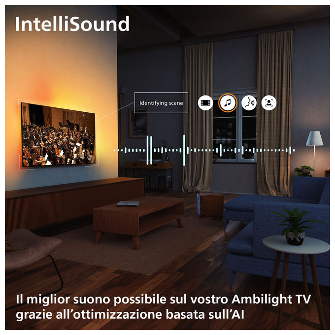 Philips 55MLED920-12 Ambilight TV QD Mini LED 55'' 4K Ultra HD Smart TV Titan OS Dolby Vision Dolby Atmos colore Nero