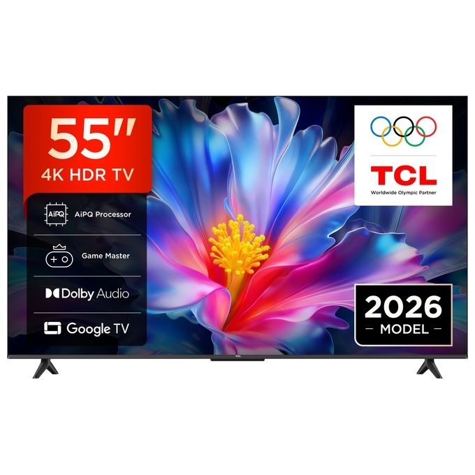 TCL 55P6L Smart TV QLED 55'' 4K Ultra HD Google TV Game Master HDMI 2.1 Dolby Audio colore Nero