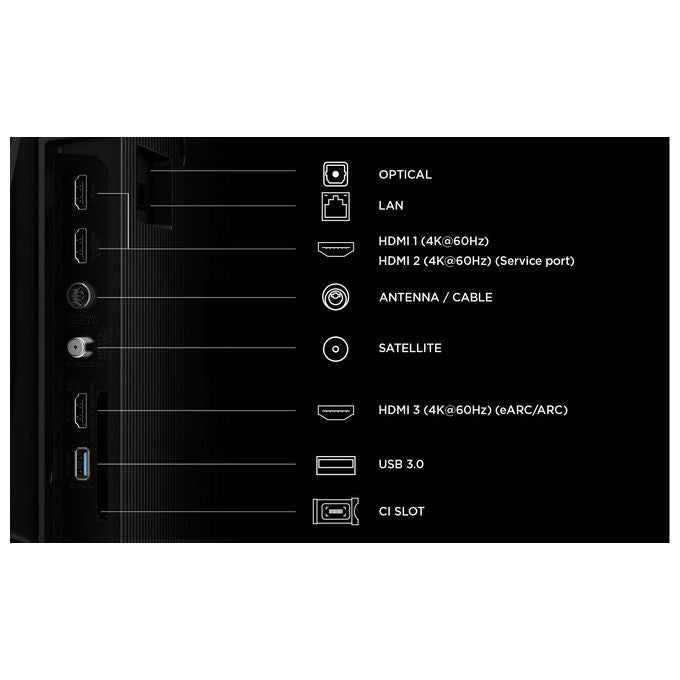 TCL 55P6L Smart TV QLED 55'' 4K Ultra HD Google TV Game Master HDMI 2.1 Dolby Audio colore Nero