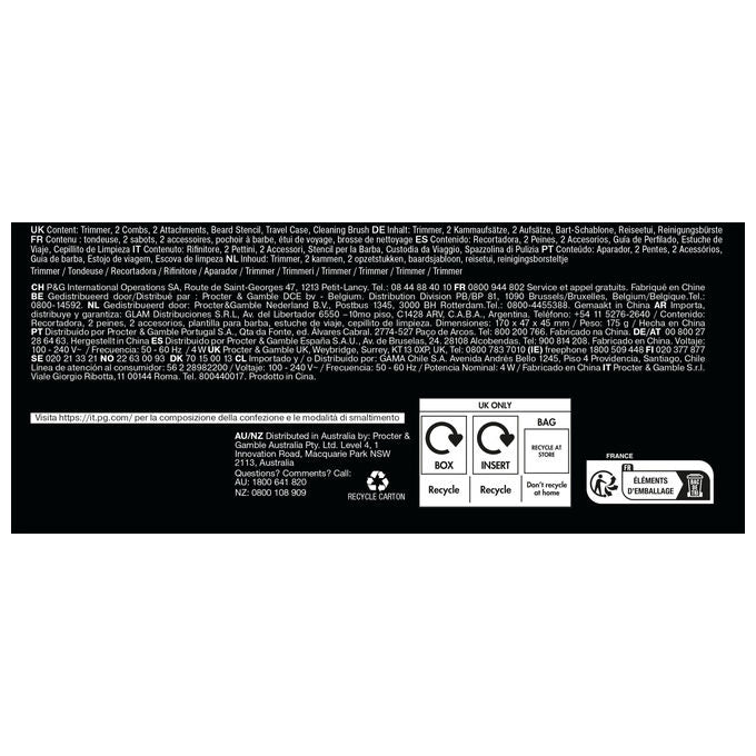Braun 561068 Regolabarba Series 9 Rasoio elettrico 52 lunghezze 0,25 mm ProBlade autonomia 150 min colore Grigio
