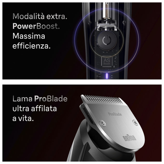 Braun 561068 Regolabarba Series 9 Rasoio elettrico 52 lunghezze 0,25 mm ProBlade autonomia 150 min colore Grigio