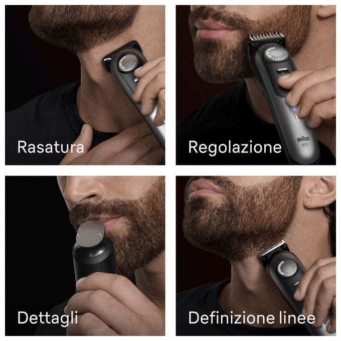 Braun 561068 Regolabarba Series 9 Rasoio elettrico 52 lunghezze 0,25 mm ProBlade autonomia 150 min colore Grigio