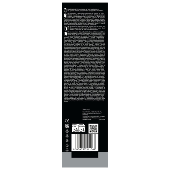 Braun 561068 Regolabarba Series 9 Rasoio elettrico 52 lunghezze 0,25 mm ProBlade autonomia 150 min colore Grigio