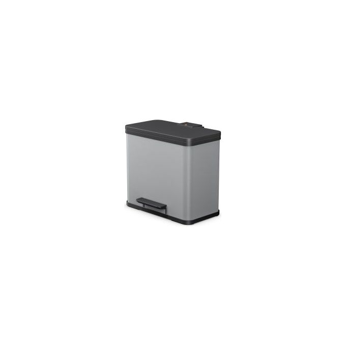 Hailo 6302700 Öko duo Plus L Cestino per Rifiuti con 2 Contenitori 17+9 L Apertura con Pedale Ergonomico Chiusura Soft Close colore Grigio Scuro