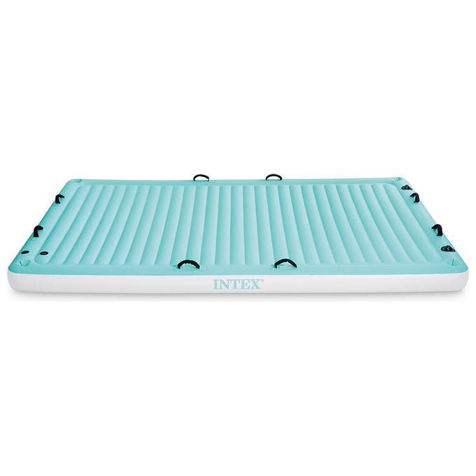 Intex 56289EU Water Lounge Materassino Gonfiabile 310x183x18 cm 8 Maniglie 4 Portabicchieri 400 Kg colore Blu