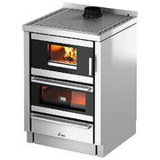 CADEL 71220013 Kook 60 Cucina a legna da incasso 6.2 kW con forno in acciaio inox (60x60x84.5-89.5 cm) colore Inox