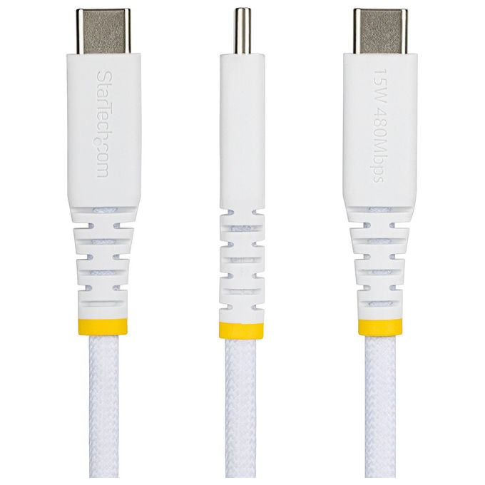 StarTech.com USB2AC30CMBRWH Cavo di Ricarica USB-A a USB-C 30cm 15W 3A USB 2.0 480 Mbps colore Bianco