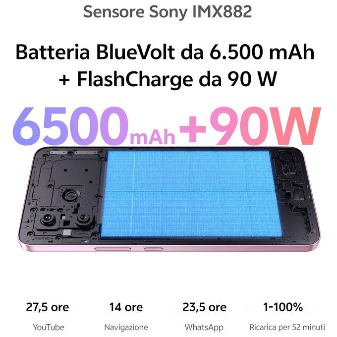 VIVO 5674786 V70 Lite 5G Smartphone 6 GB 256 GB Android 16.0 6.77'' AMOLED 120 Hz 50 MP 6500 mAh colore Nero