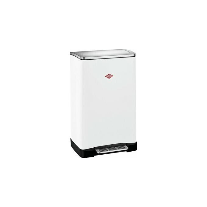 Wesco 8011697 Big Double Boy Cestino per Raccolta Differenziata 2x18 litri Apertura a Pedale Chiusura Morbida colore Bianco