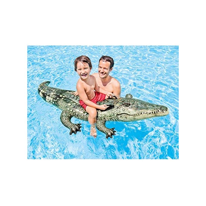 Intex 57551NP Cavalcabile Gonfiabile Alligatore 170x86 cm 40 Kg eta' 3+ anni colore Verde