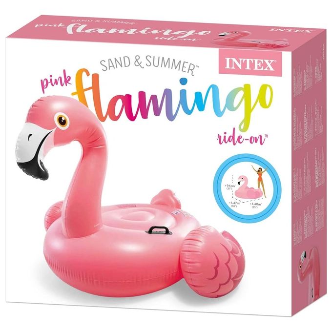 Intex 57558NP Gonfiabile Cavalcabile Fenicottero 142x137x97 cm colore Rosa