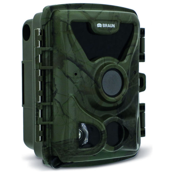 Braun 57651 Scouting Cam Black200A Mini Fotocamera di Sorveglianza CMOS 1920x1080 Pixel Visione Notturna 20m Slot MicroSD 512GB colore Nero Verde