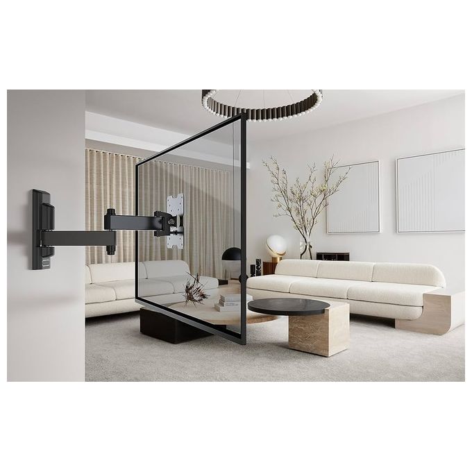 Meliconi FDR100 Flatstyle Staffa TV da Parete Doppio Braccio Orientabile 14'' 25'' VESA 50 75 100 Portata 25 Kg colore Nero