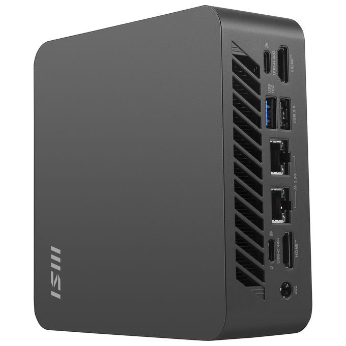 MSI CUBI Z 8M-036BEU Cubi Z Mini PC barebone AMD Ryzen 7 255 8 core 3,8 GHz RAM fino a 64 GB DDR4 2 slot M.2 NVMe Wi-Fi 6E Bluetooth 5.4 HDMI 2.1 USB 3.2 Gen 2 USB4 colore Nero