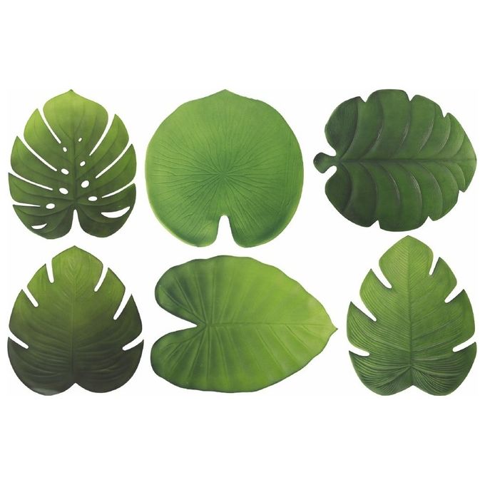 Villa d'Este Home Tivoli 5901194 Jungle Slim Set 6 Tovagliette Foglie Tropicali in PVC colore Verde