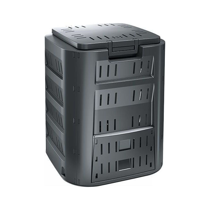 Prosperplast IKL220C-S411 Compogreen Compostiera 220 L 61x61x75 cm ventilazione laterale antigelo colore Nero
