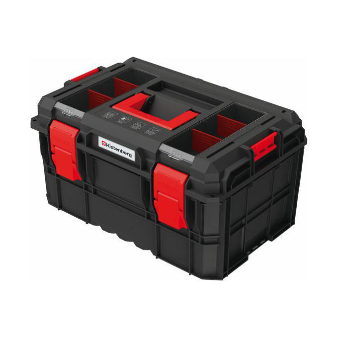 Kistenberg KI012 X-BLOCK LOG Cassetta Portautensili in Polimero Resistente con Divisori Estraibili e Sistema Modulare IP55 colore Nero