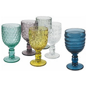 Villa d'Este Home Tivoli 5907788 Geometrie Set 6 Calici in Vetro 280 ml Superficie Lavorata colore Multicolore