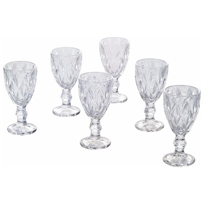 VDE TIVOLI 1996 Set 6 Liquorini Trasparenti In Vetro 45 Ml Prisma Per Un Elegantissimo Servizio A Tavola