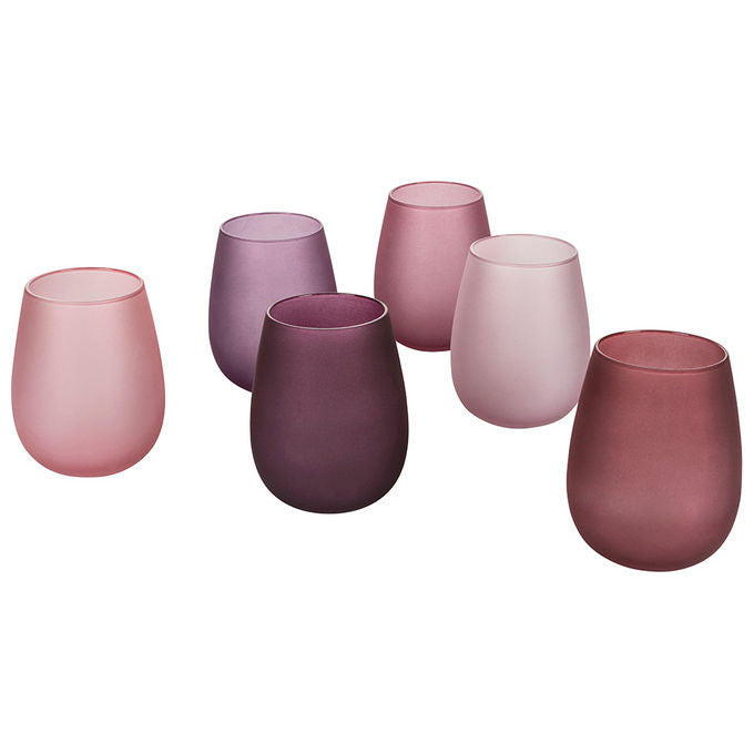 Villa d'Este Home Tivoli 5911523 Happy Hour Provence Set 6 Bicchieri Acqua Frosted in Vetro 500 ml colore Lavanda