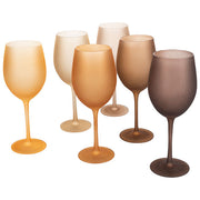 Villa d'Este Home Tivoli 5911524 Happy Hour Chocolate Set 6 Calici in Vetro Effetto Ghiaccio 550 ml colore Cioccolato