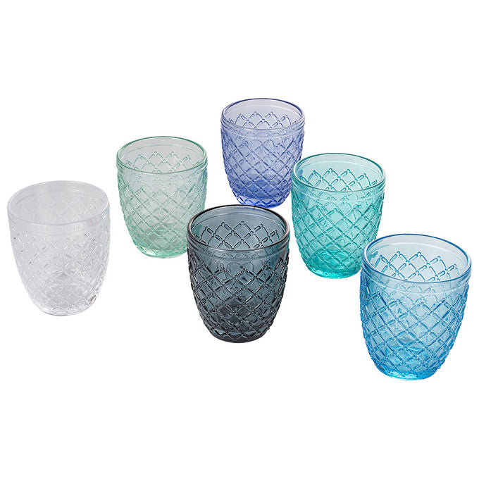 Villa d'Este Home Tivoli 5911620 Castle Set 6 Bicchieri Acqua in Vetro 275 ml colore Blu