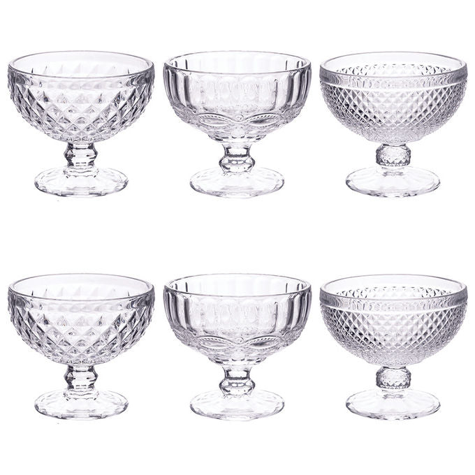 Villa d'Este Home Tivoli 5915018 Tivoli 1996 Set 6 Coppette Vintage in Vetro 390 ml Ø 12x10,5 cm colore Trasparente