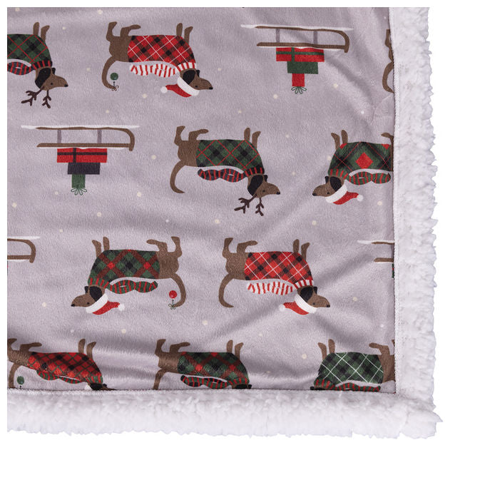 Villa d'Este Home Tivoli 5917561 Xmas Funny Coperta multiuso 150x200 cm esterno beige interno bianco colore Beige