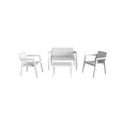 Toomax 593 Riviera Set Salotto da Giardino 4 Posti in Polipropilene Effetto Juta con 2 Poltrone Divanetto e Tavolino Rettangolare Resistente a UV e Agenti Atmosferici colore Antracite