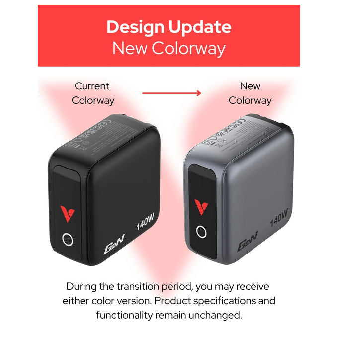 Verbatim 30240 Caricabatterie Universale Mini GaN 140W con Display 3 Porte USB Tipo C 1 Porta USB Tipo A Ricarica Rapida Power Delivery 3.0 Quick Charge 3.0 colore Nero