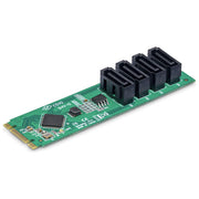 StarTech.com 4P-SATA-M2-ADAPTER Scheda adattatore da M.2 a SATA 4 porte PCIe 3.0 con chipset ASM1064 per Windows macOS Linux colore Verde
