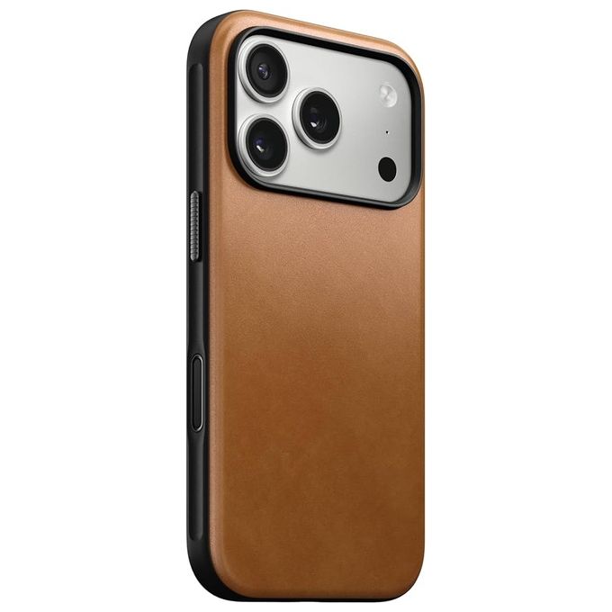 Nomad NM014179858 Modern Leather Folio Custodia per iPhone 17 Pro con Chiusura Magnetica e Slot per Schede Compatibile con Ricarica Wireless colore Castanho Claro