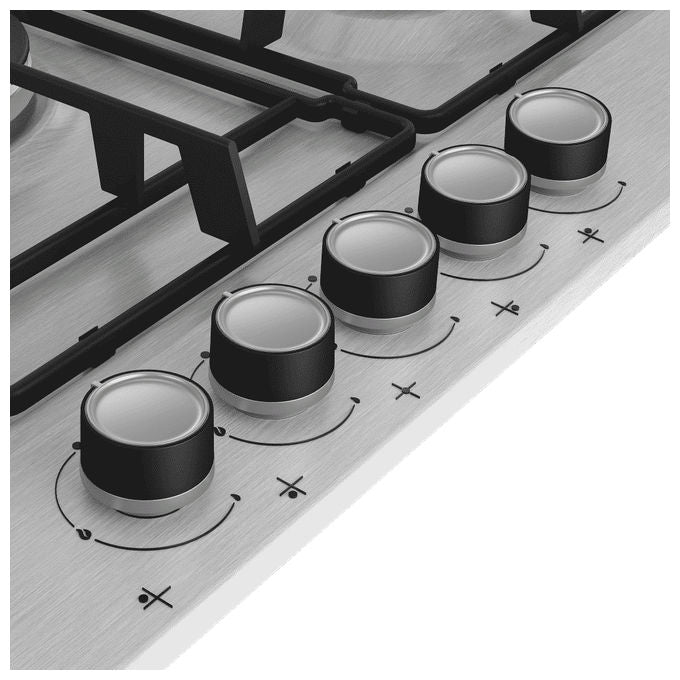 Beko HIAW75224SXE Piano cottura a gas 75 cm 5 fuochi 1 Wok High Efficiency PractiClean colore Inox