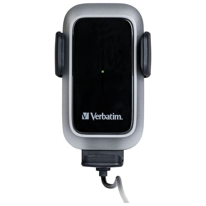 Verbatim 49554 Qi Fast Wireless Car Charger FWC-03 Pro Supporto per Telefono con Ricarica Induttiva 15 W Montaggio Ventola o Ventosa Rotazione 360° colore Nero